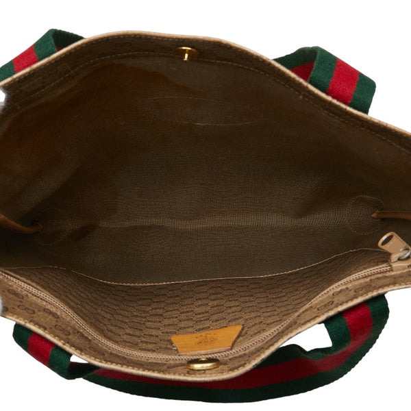 グッチ オールドグッチ シェリーライン ハンドバッグ トートバッグ 02 37 1300 ベージュ PVC レザー レディース GUCCI 【中古】