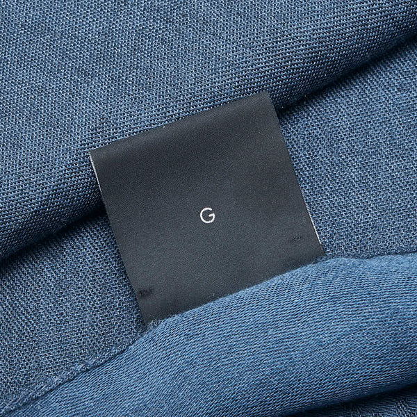 グッチ GGウール ストール ブルー ネイビー ウール レディース GUCCI 【中古】