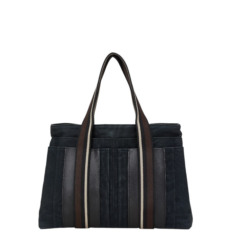 エルメス トロカホリゾンタルGM トートバッグ ショルダーバッグ ブラック ブラウン ホワイト キャンバス レザー レディース HERMES 【中古】