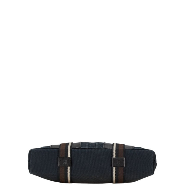 エルメス トロカホリゾンタルGM トートバッグ ショルダーバッグ ブラック ブラウン ホワイト キャンバス レザー レディース HERMES 【中古】