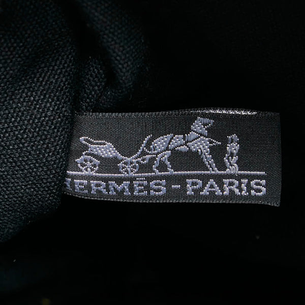 エルメス トロカホリゾンタルGM トートバッグ ショルダーバッグ ブラック ブラウン ホワイト キャンバス レザー レディース HERMES 【中古】