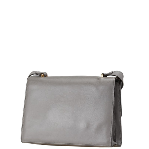 グッチ ズゥミ 斜め掛け ショルダーバッグ 576388 グレー レザー レディース GUCCI 【中古】