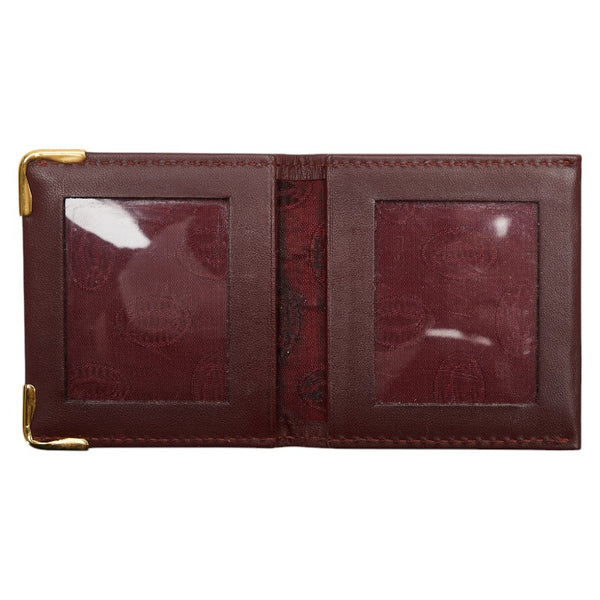 カルティエ マストライン ミニフォトケース ボルドー ワインレッド レザー レディース CARTIER 【中古】