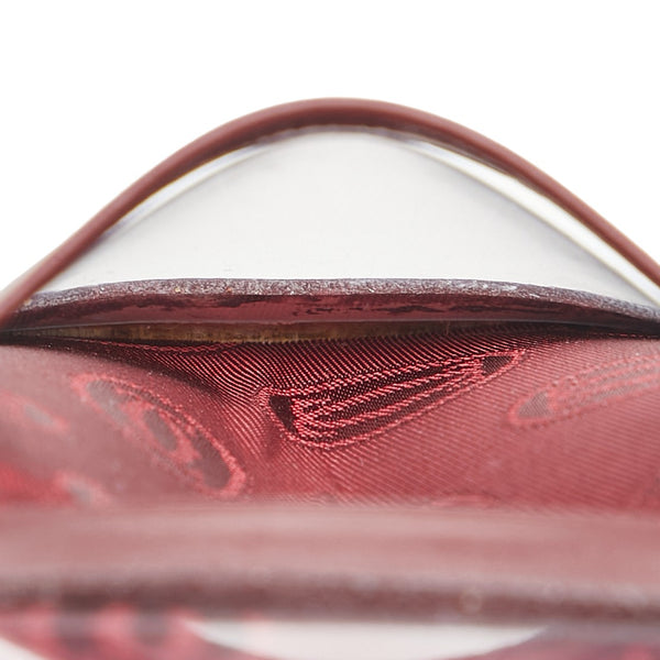 カルティエ マストライン ミニフォトケース ボルドー ワインレッド レザー レディース CARTIER 【中古】