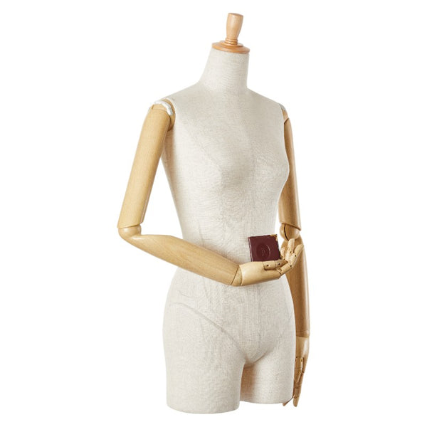 カルティエ マストライン ミニフォトケース ボルドー ワインレッド レザー レディース CARTIER 【中古】