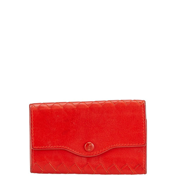 ボッテガヴェネタ イントレチャート キーケース 6連 レッド レザー レディース BOTTEGAVENETA 【中古】
