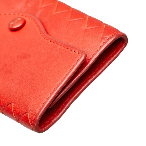 ボッテガヴェネタ イントレチャート キーケース 6連 レッド レザー レディース BOTTEGAVENETA 【中古】