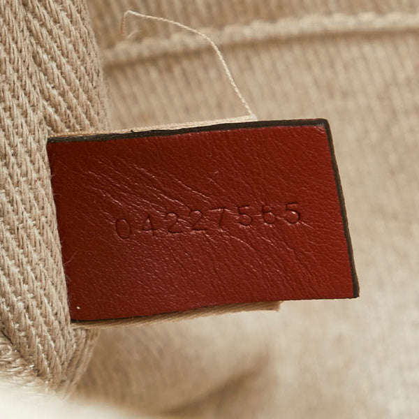 クロエ ウッディ スモール ハンドバッグ ショルダーバッグ 2WAY ベージュ ブラウン キャンバス レザー レディース Chloe 【中古】