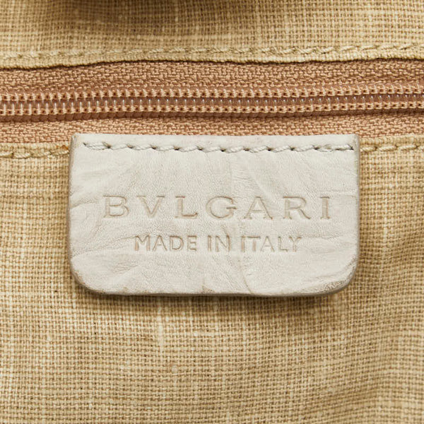 ブルガリ レオーニ ボストンバッグ グレージュ グレー レザー パイソン レディース BVLGARI 【中古】