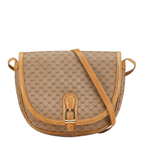 グッチ マイクロGG オールドグッチ 斜め掛け ショルダーバッグ ベージュ PVC レザー レディース GUCCI 【中古】