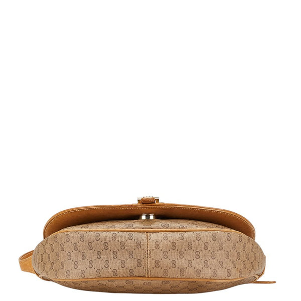 グッチ マイクロGG オールドグッチ 斜め掛け ショルダーバッグ ベージュ PVC レザー レディース GUCCI 【中古】