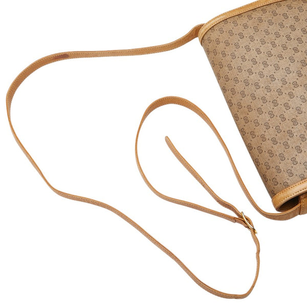 グッチ マイクロGG オールドグッチ 斜め掛け ショルダーバッグ ベージュ PVC レザー レディース GUCCI 【中古】