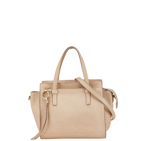 サルヴァトーレフェラガモ エイミー ガンチーニ ハンドバッグ ショルダーバッグ 2WAY EE-21 F478 ベージュ レザー レディース Salvatore Ferragamo 【中古】