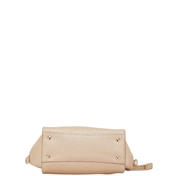 サルヴァトーレフェラガモ エイミー ガンチーニ ハンドバッグ ショルダーバッグ 2WAY EE-21 F478 ベージュ レザー レディース Salvatore Ferragamo 【中古】