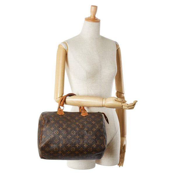 ルイ ヴィトン モノグラム スピーディ30 ハンドバッグ M41526 ブラウン PVC レザー レディース LOUIS VUITTON 【中古】