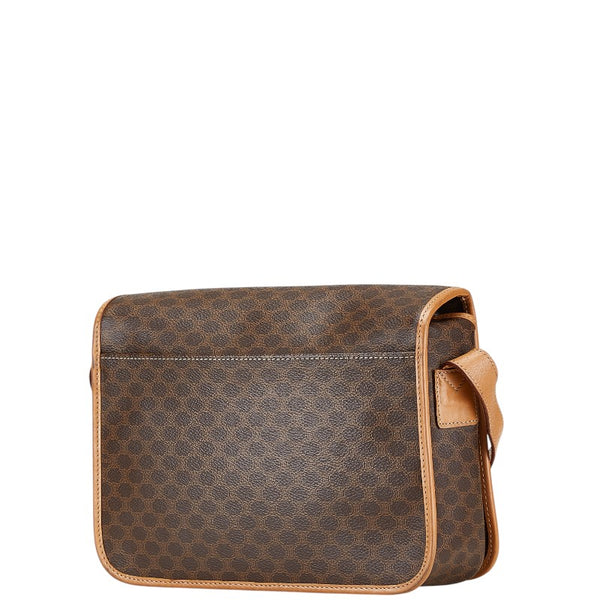 セリーヌ マカダム ショルダーバッグ ブラウン PVC レザー レディース CELINE 【中古】