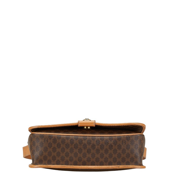 セリーヌ マカダム ショルダーバッグ ブラウン PVC レザー レディース CELINE 【中古】