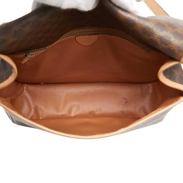 セリーヌ マカダム ショルダーバッグ ブラウン PVC レザー レディース CELINE 【中古】