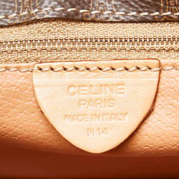 セリーヌ マカダム ショルダーバッグ ブラウン PVC レザー レディース CELINE 【中古】