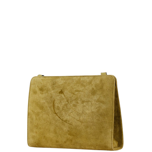 サルヴァトーレフェラガモ 斜め掛け ショルダーバッグ グリーン カーキ スウェード レディース Salvatore Ferragamo 【中古】