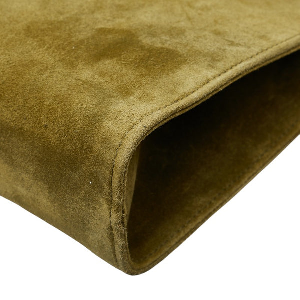 サルヴァトーレフェラガモ 斜め掛け ショルダーバッグ グリーン カーキ スウェード レディース Salvatore Ferragamo 【中古】