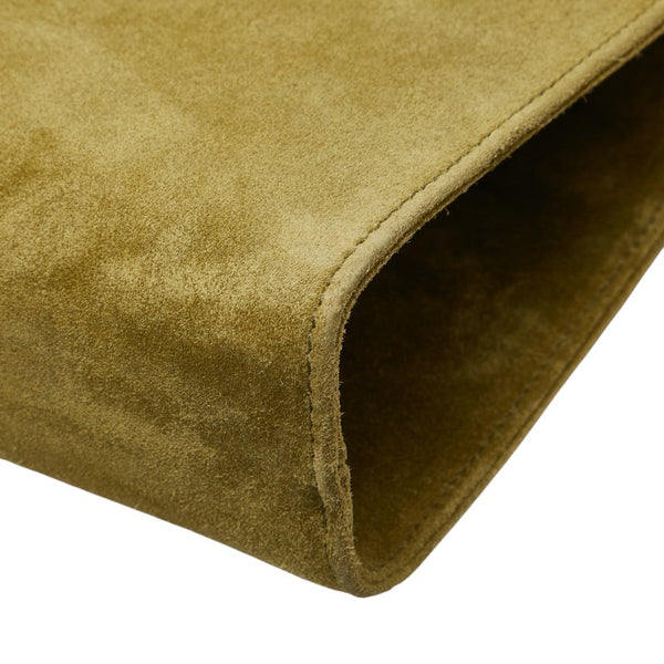 サルヴァトーレフェラガモ 斜め掛け ショルダーバッグ グリーン カーキ スウェード レディース Salvatore Ferragamo 【中古】