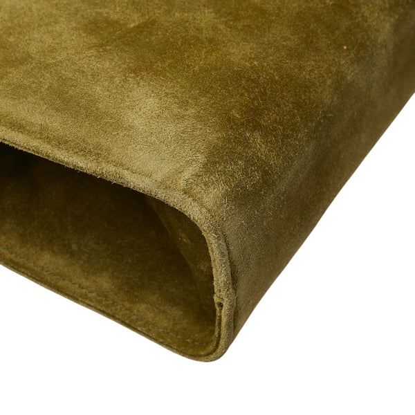 サルヴァトーレフェラガモ 斜め掛け ショルダーバッグ グリーン カーキ スウェード レディース Salvatore Ferragamo 【中古】