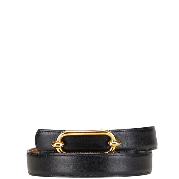 エルメス フォンスベル ベルト 70 ブラック ブラウン ボックスカーフ レディース HERMES 【中古】