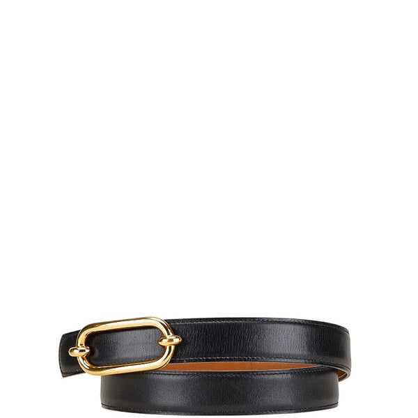 エルメス フォンスベル ベルト 70 ブラック ブラウン ボックスカーフ レディース HERMES 【中古】