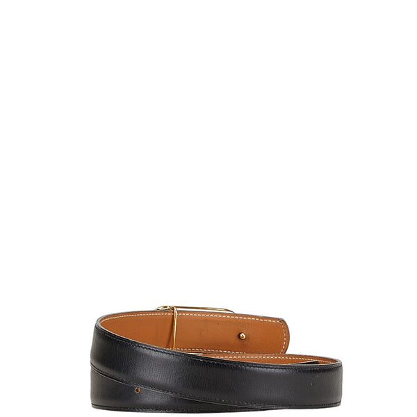 エルメス フォンスベル ベルト 70 ブラック ブラウン ボックスカーフ レディース HERMES 【中古】