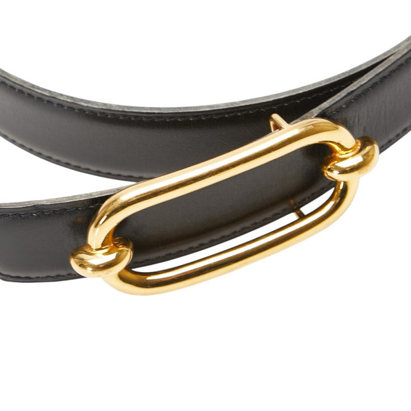 エルメス フォンスベル ベルト 70 ブラック ブラウン ボックスカーフ レディース HERMES 【中古】