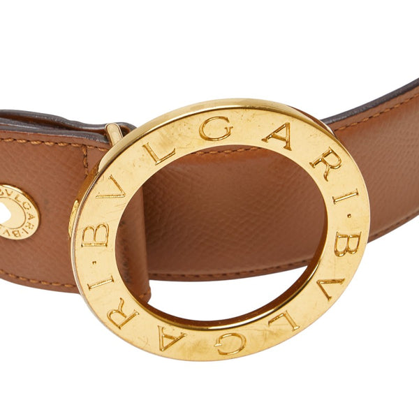 ブルガリ ブルガリ ブルガリ ベルト 105/42 ブラウン ゴールド レザー メンズ BVLGARI 【中古】