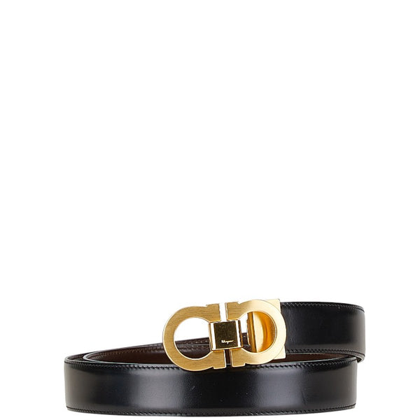 サルヴァトーレフェラガモ ガンチーニ リバーシブル ベルト ブラック ブラウン レザー メンズ Salvatore Ferragamo 【中古】