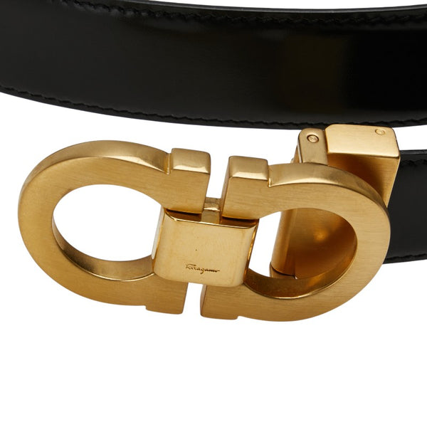 サルヴァトーレフェラガモ ガンチーニ リバーシブル ベルト ブラック ブラウン レザー メンズ Salvatore Ferragamo 【中古】