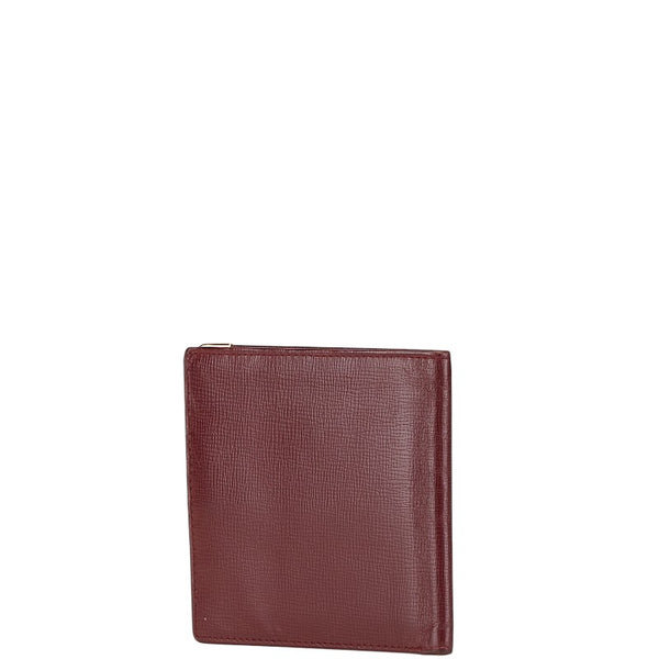 カルティエ マスト ドゥ カルティエ 二つ折り財布 ワインレッド ゴールド レザー レディース CARTIER 【中古】