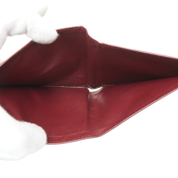 カルティエ マスト ドゥ カルティエ 二つ折り財布 ワインレッド ゴールド レザー レディース CARTIER 【中古】