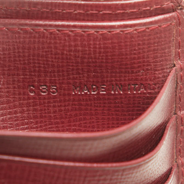 カルティエ マスト ドゥ カルティエ 二つ折り財布 ワインレッド ゴールド レザー レディース CARTIER 【中古】