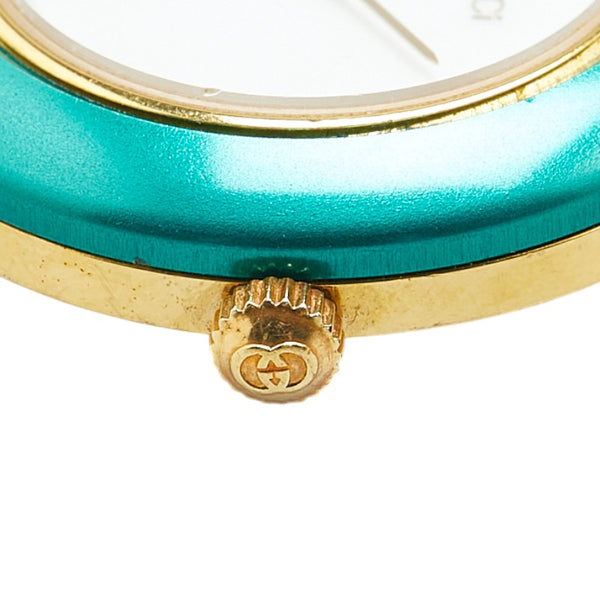グッチ チェンジベゼル 腕時計 11/12 クオーツ ホワイト文字盤 メッキ レディース GUCCI 【中古】