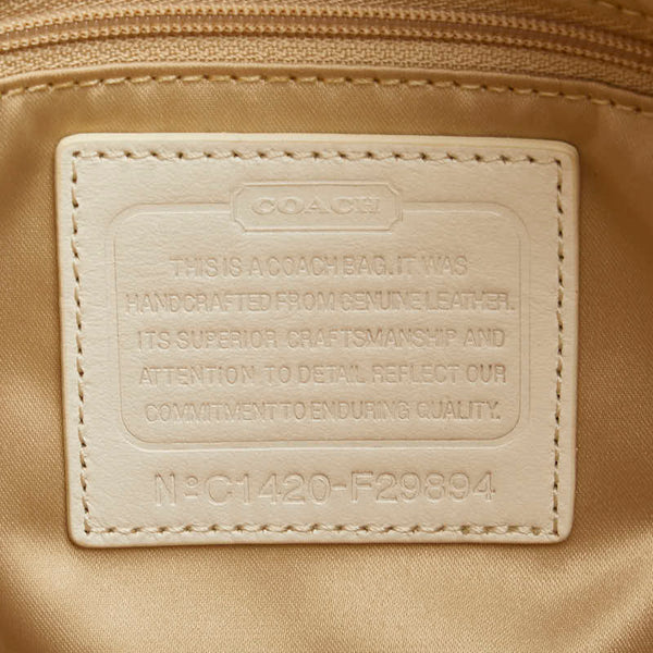 コーチ ワンショルダーバッグ ホワイト ゴールド レザー レディース COACH 【中古】