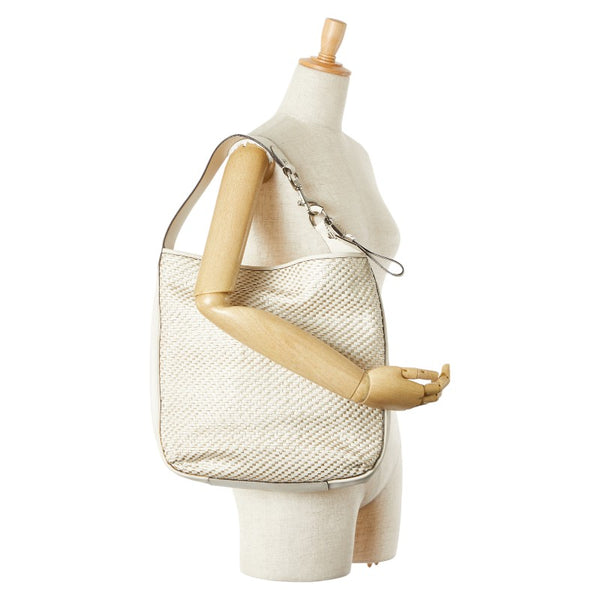 コーチ ワンショルダーバッグ ホワイト ゴールド レザー レディース COACH 【中古】