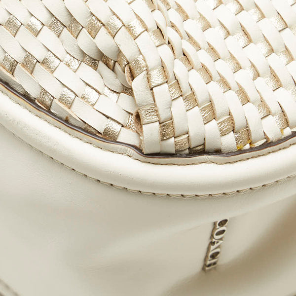 コーチ ワンショルダーバッグ ホワイト ゴールド レザー レディース COACH 【中古】