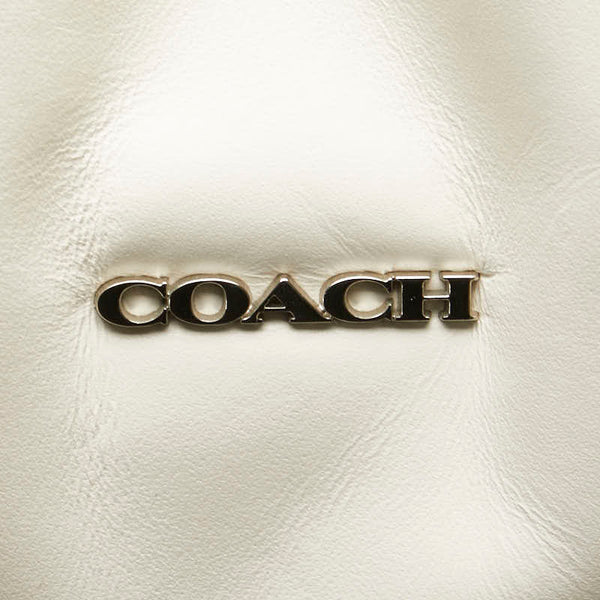 コーチ ワンショルダーバッグ ホワイト ゴールド レザー レディース COACH 【中古】