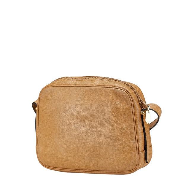 サンローラン YSLロゴ 斜め掛け ショルダーバッグ ベージュ レザー レディース SAINT LAURENT 【中古】