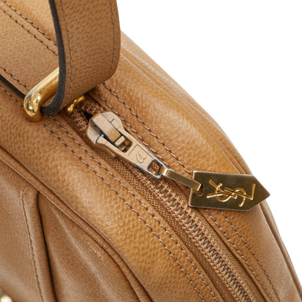 サンローラン YSLロゴ 斜め掛け ショルダーバッグ ベージュ レザー レディース SAINT LAURENT 【中古】