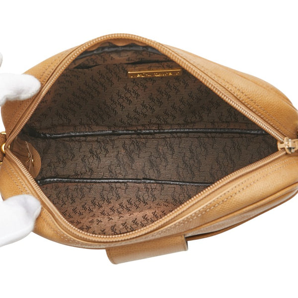 サンローラン YSLロゴ 斜め掛け ショルダーバッグ ベージュ レザー レディース SAINT LAURENT 【中古】