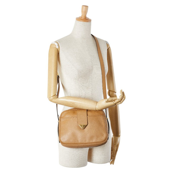 サンローラン YSLロゴ 斜め掛け ショルダーバッグ ベージュ レザー レディース SAINT LAURENT 【中古】