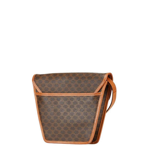 セリーヌ マカダム ショルダーバッグ ブラウン PVC レザー レディース CELINE 【中古】
