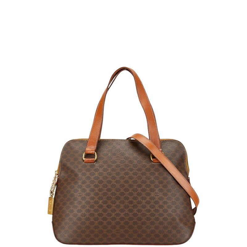 セリーヌ マカダム ハンドバッグ ショルダーバッグ 2WAY ブラウン PVC レザー レディース CELINE 【中古】