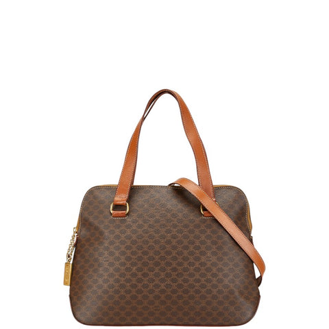 セリーヌ マカダム ハンドバッグ ショルダーバッグ 2WAY ブラウン PVC レザー レディース CELINE 【中古】