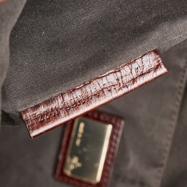 フェンディ ズッキーノ トートバッグ ショルダーバッグ 8BH174 ベージュ ブラウン キャンバス レザー レディース FENDI 【中古】